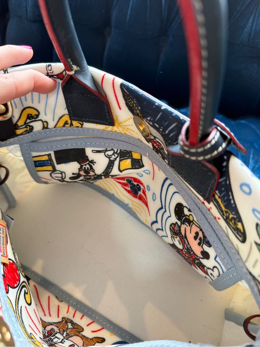 Dooney & Bourke | White Disney Mickey Mouse Printed Satchel Cruise Line - Picture 9 of 11